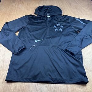 Nike Mens Pullover Hooded Windbreaker Jacket Black Reflective Stars Size L